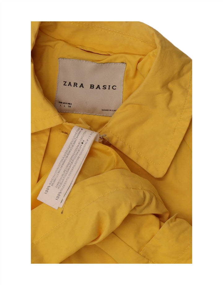 Zara Womens Bomber Jacket UK 16 Grande Algodão Amarelo