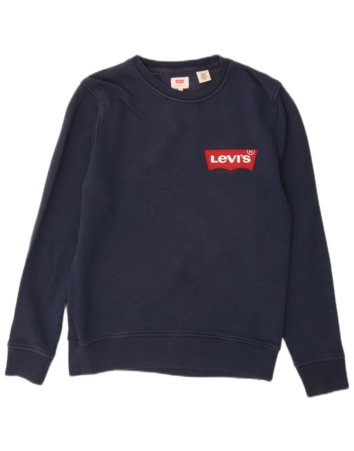 LEVI'S Moletom Masculino Jumper Pequeno Algodão Azul Marinho