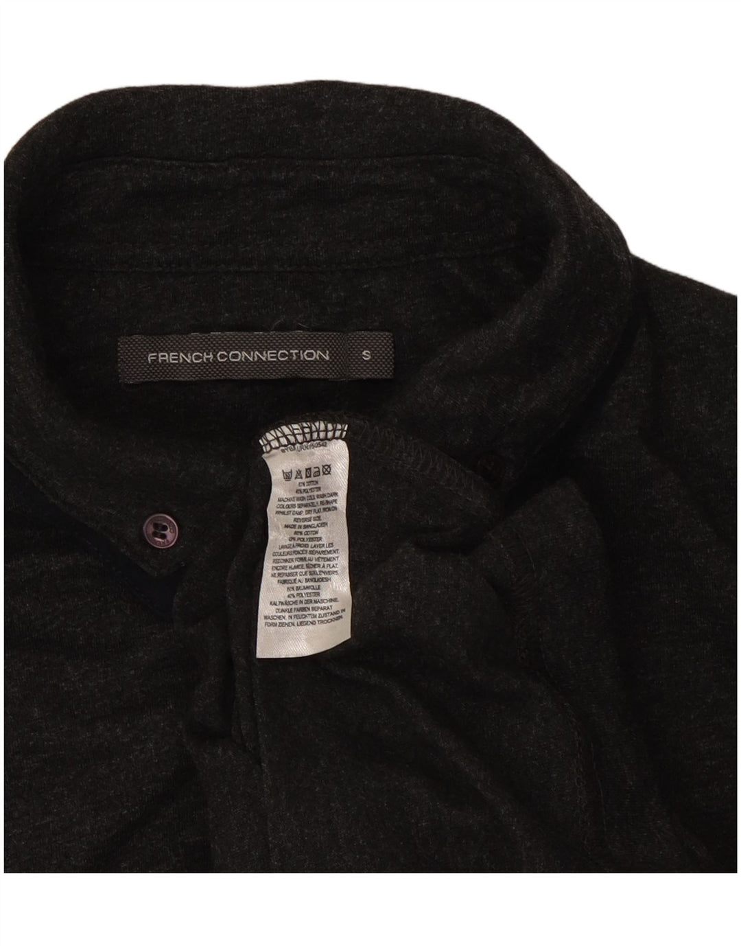 Camisa polo masculina French Connection algodão manchado cinza pequeno