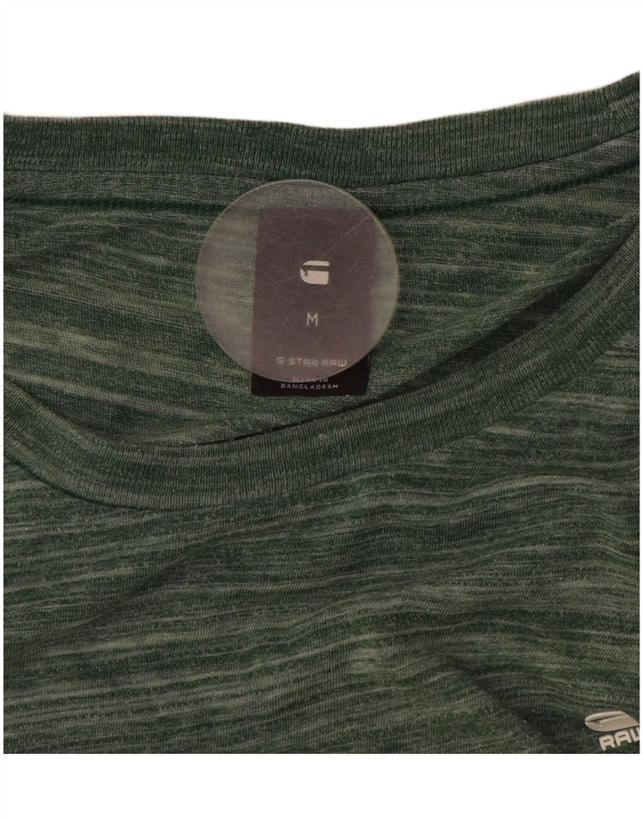 Camiseta masculina G-STAR poliéster listrado verde médio
