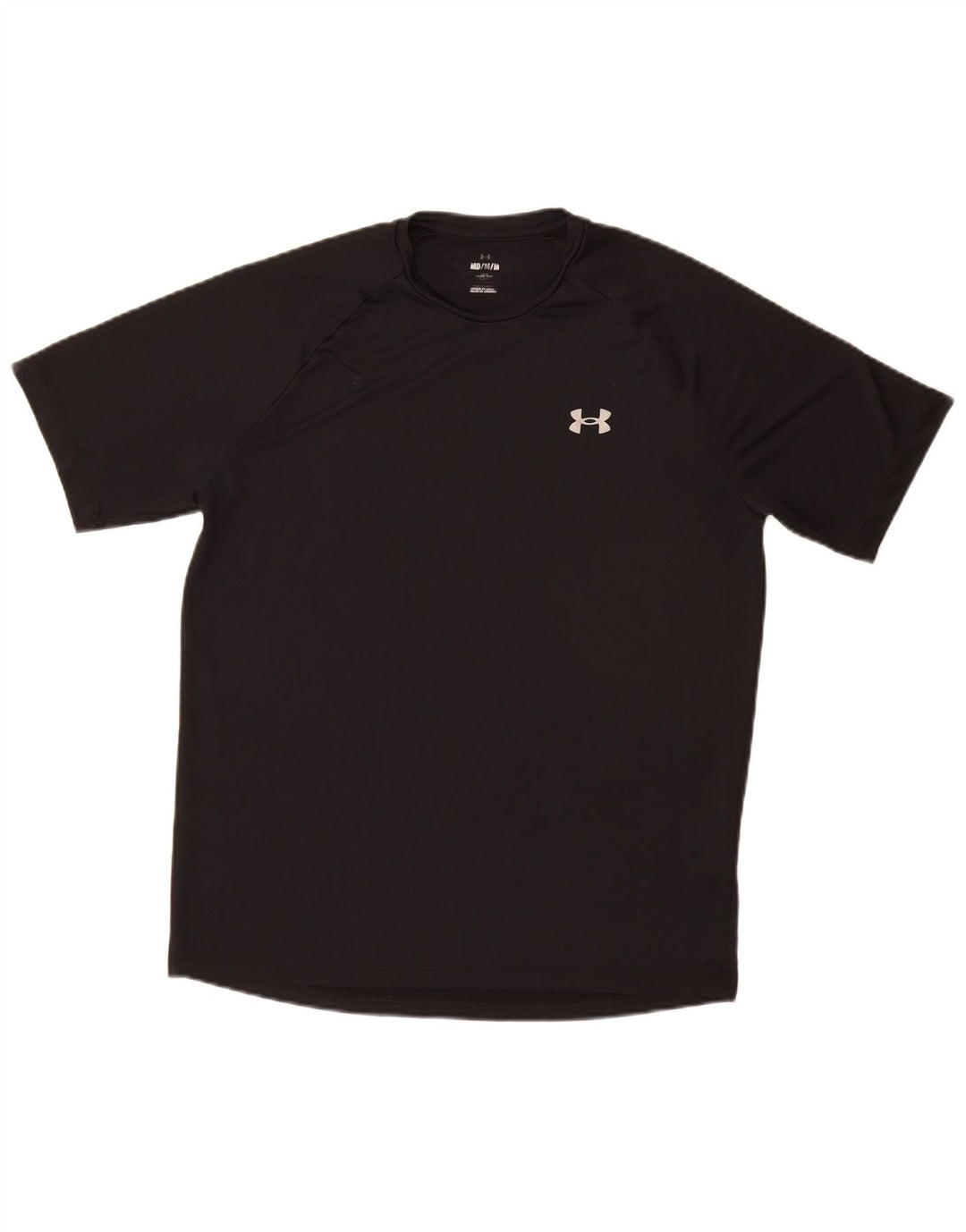 Camiseta gráfica masculina Under Armour Top médio preto poliéster