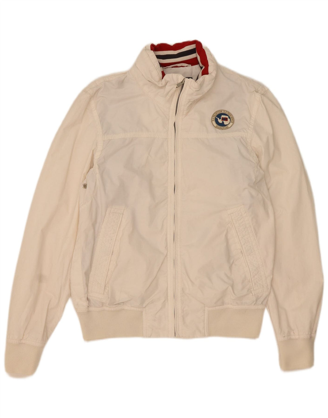 Jaqueta bomber masculina NAPAPIJRI Reino Unido 38 algodão branco médio