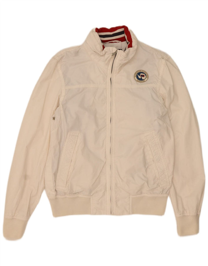 Jaqueta bomber masculina NAPAPIJRI Reino Unido 38 algodão branco médio
