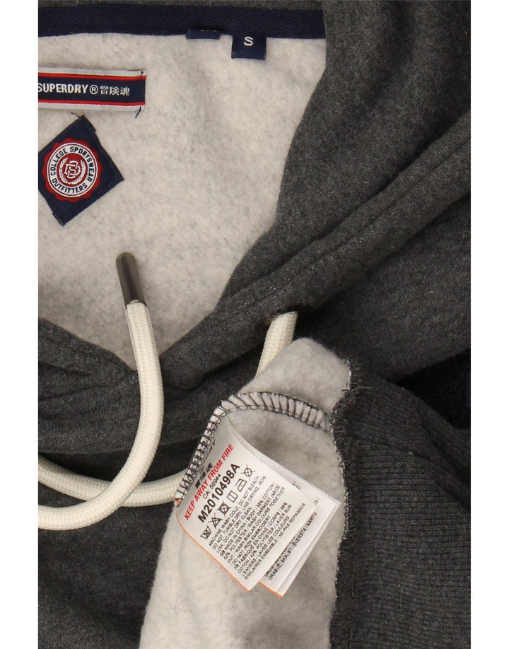 SUPERDRY moletom com capuz masculino gráfico pequeno algodão cinza