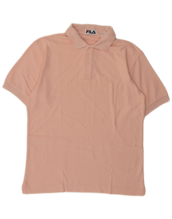 Camisa polo masculina Fila IT 46 pequena algodão rosa