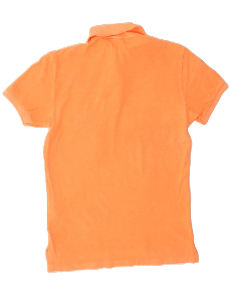 RALPH LAUREN Mens Graphic Polo Shirt Small Orange Cotton Vintage Ralph Lauren and Second-Hand Ralph Lauren from Messina Hembry 