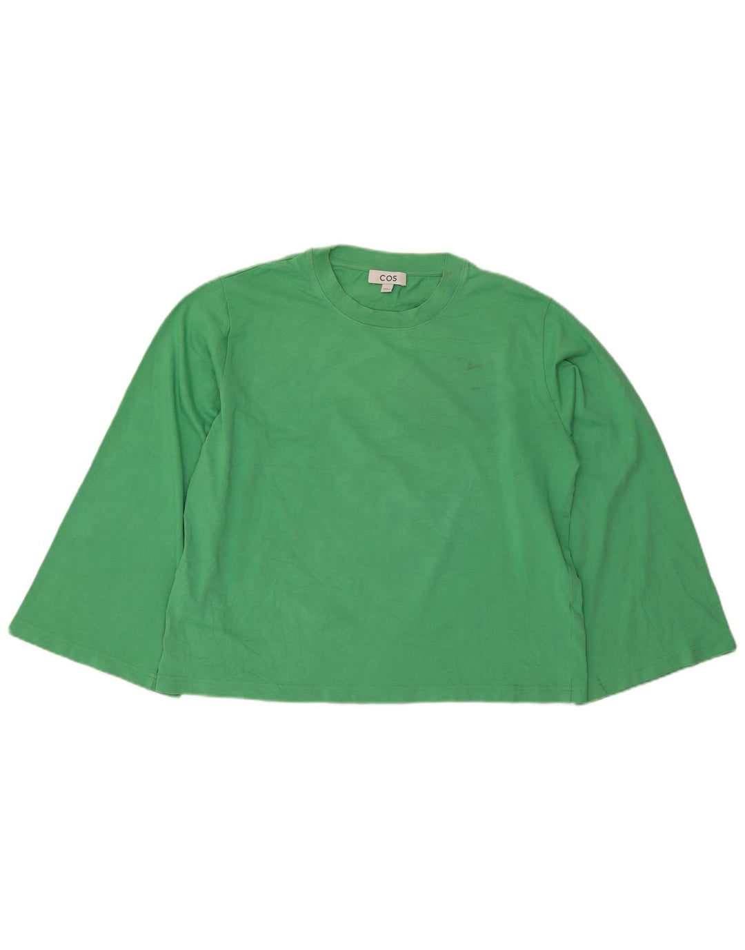 Cos Womens Top Manga Longa Reino Unido 14 Algodão Verde Médio