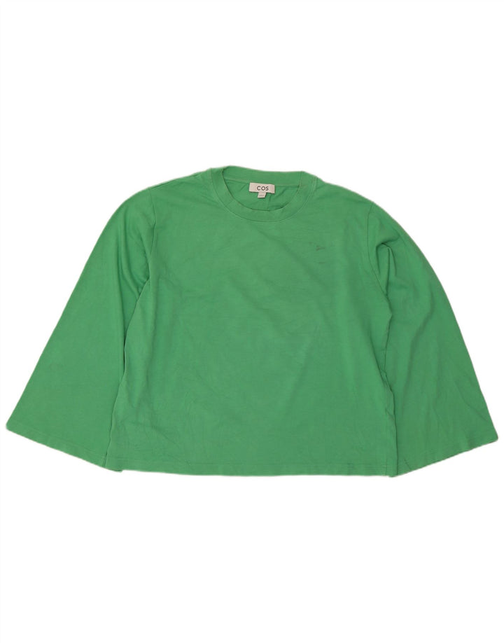 Cos Womens Top Manga Longa Reino Unido 14 Algodão Verde Médio