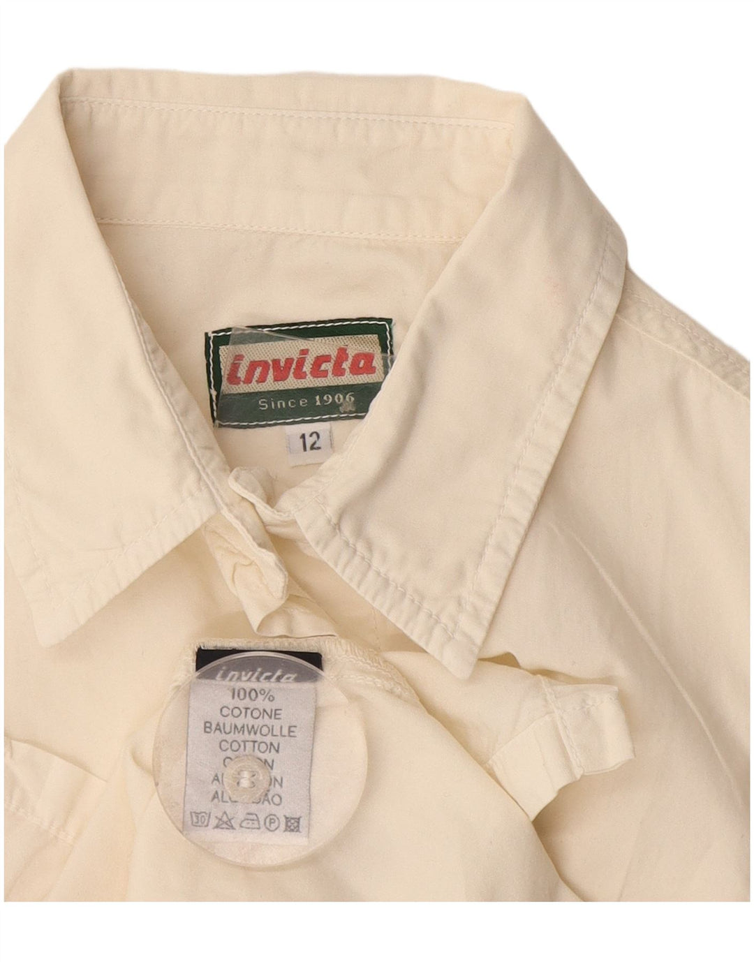 Camisa feminina sem mangas Invicta UK 12 algodão branco médio