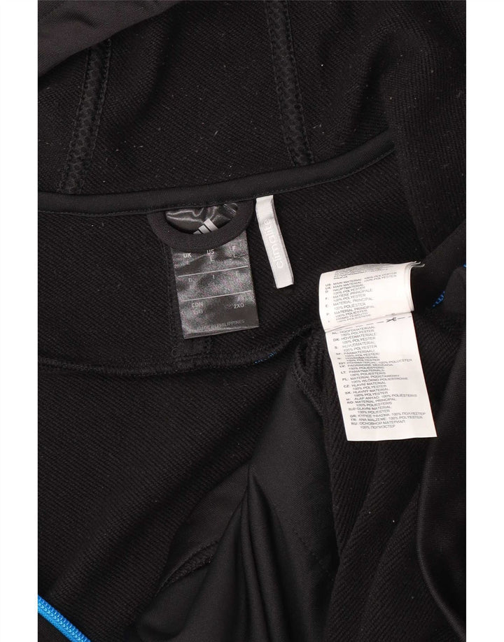 Suéter masculino Adidas Climalite Zip com capuz grande poliéster preto
