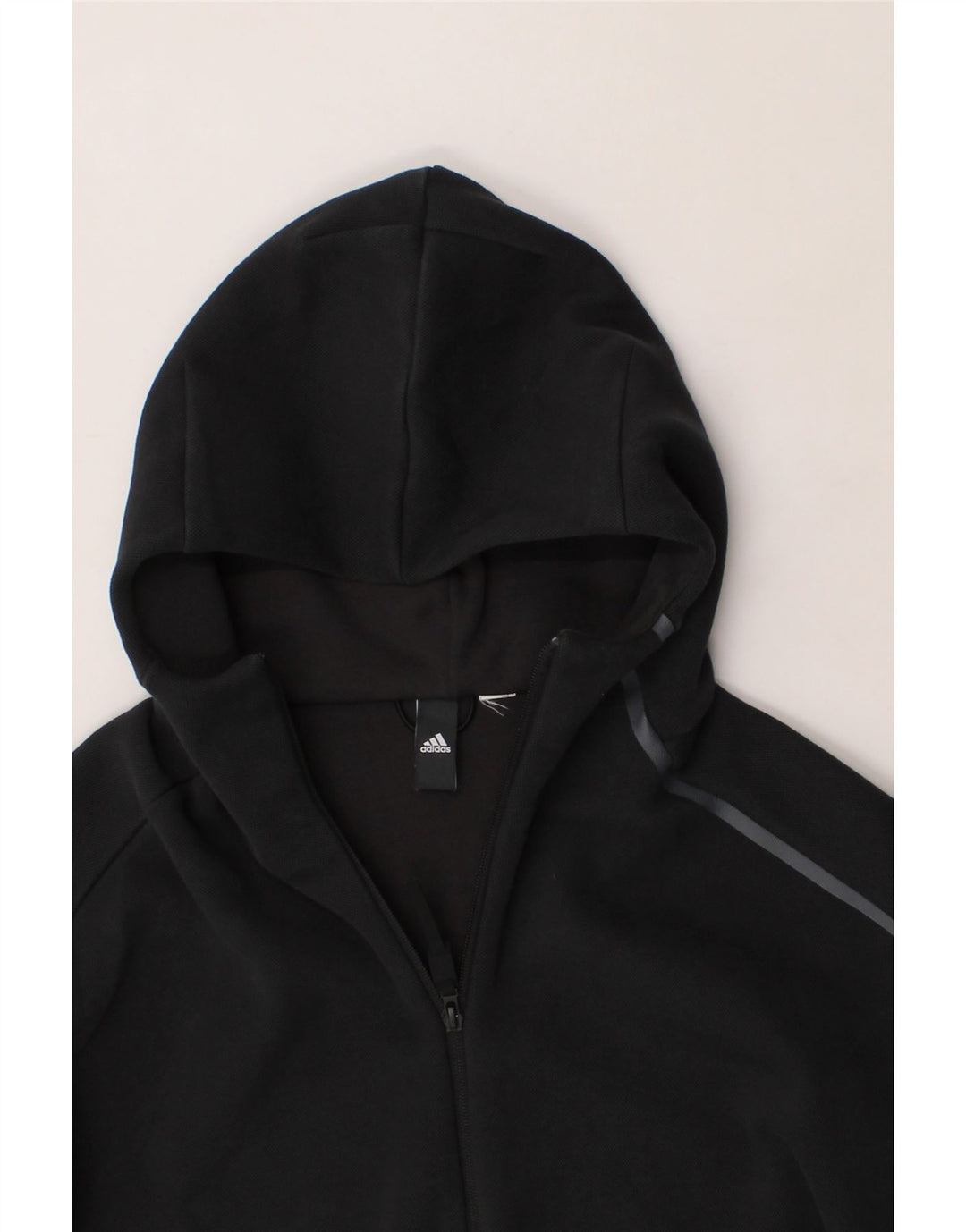 ADIDAS Womens Zip Hoodie Sweater UK 16 Large Black Vintage Adidas and Second-Hand Adidas from Messina Hembry 