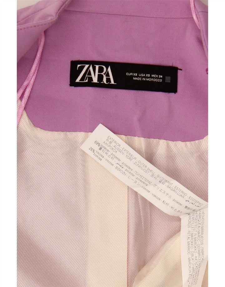 Jaqueta Zara Womens Open Blazer UK 6 XS Roxo Poliéster