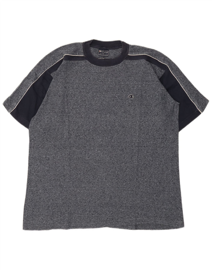 Camiseta masculina Champion XL azul marinho manchada