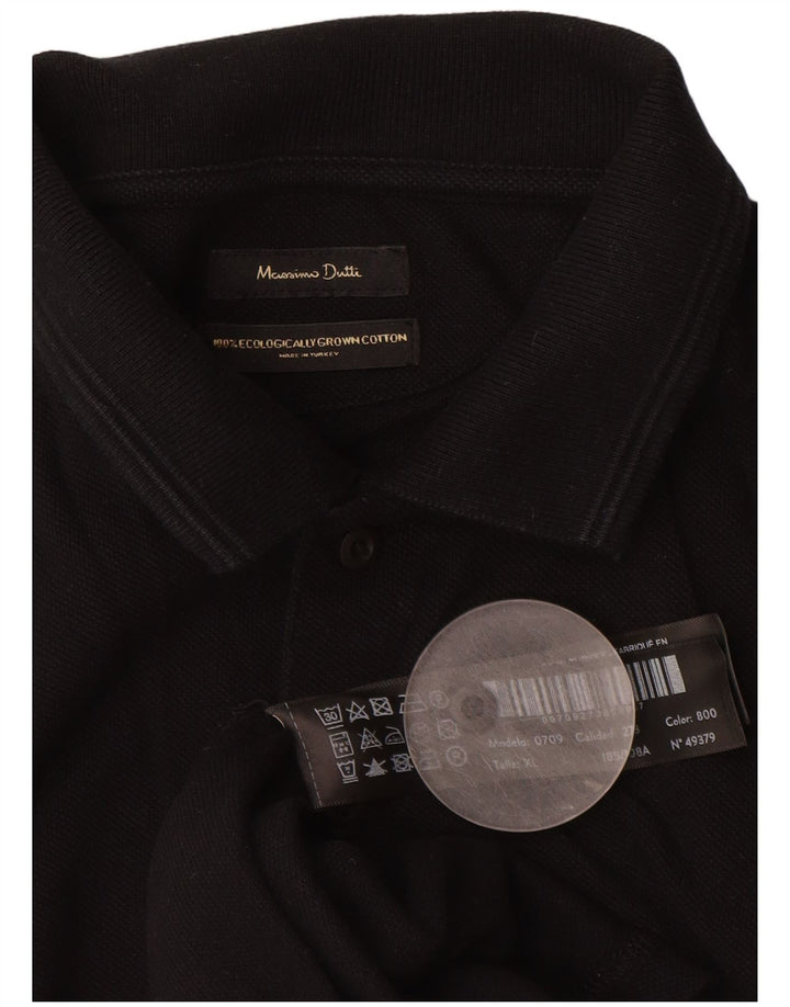 Camisa polo masculina Massimo Dutti XL algodão preto