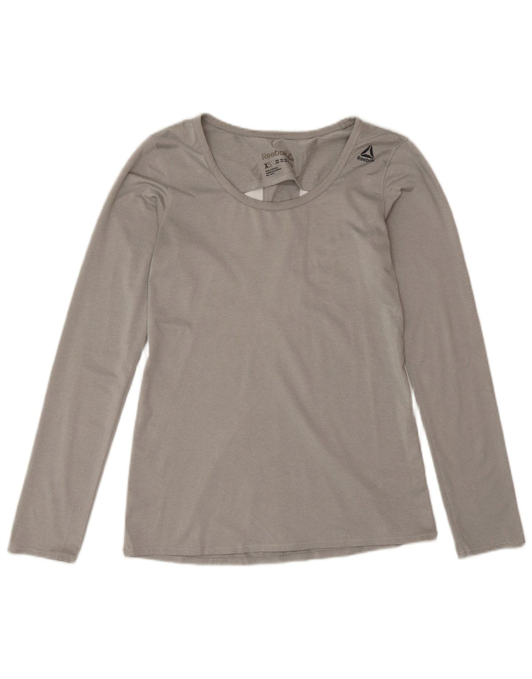 Reebok Masculino Top Manga Longa UK 8 Pequeno Esporte Cinza Poliéster