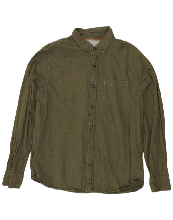 Camisa masculina FAT FACE grande algodão cáqui