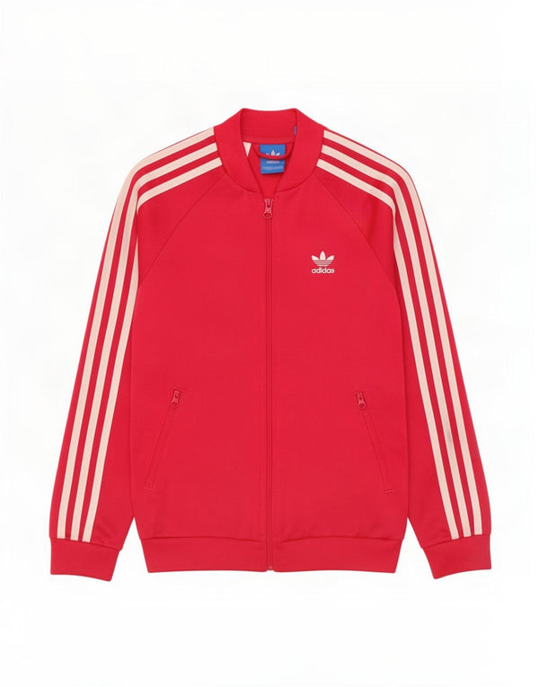 Adidas Meninas Graphic Tracksuit Top Jacket 11-12 Anos Poliéster Vermelho