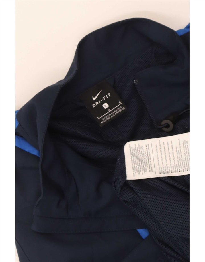 Jaqueta masculina Nike Dri Fit Graphic Tracksuit grande bloco colorido azul marinho