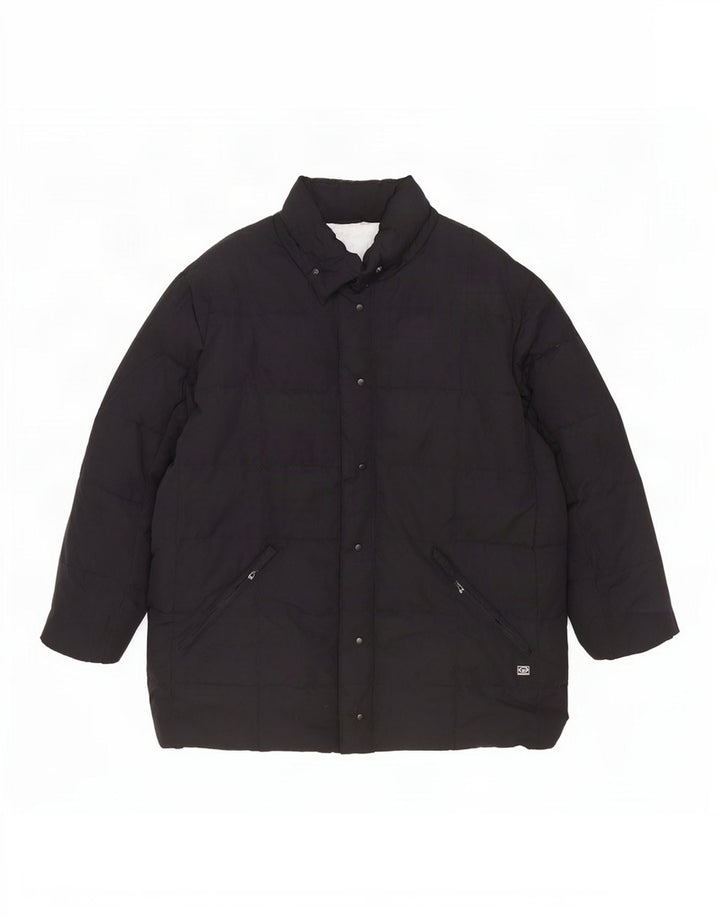 Casaco acolchoado oversized feminino Sergio Tacchini UK 18 XL preto poliéster