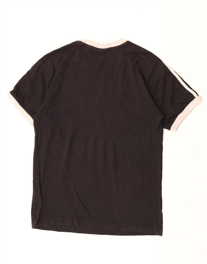 Adidas Mens Camiseta Top Médio Algodão Preto