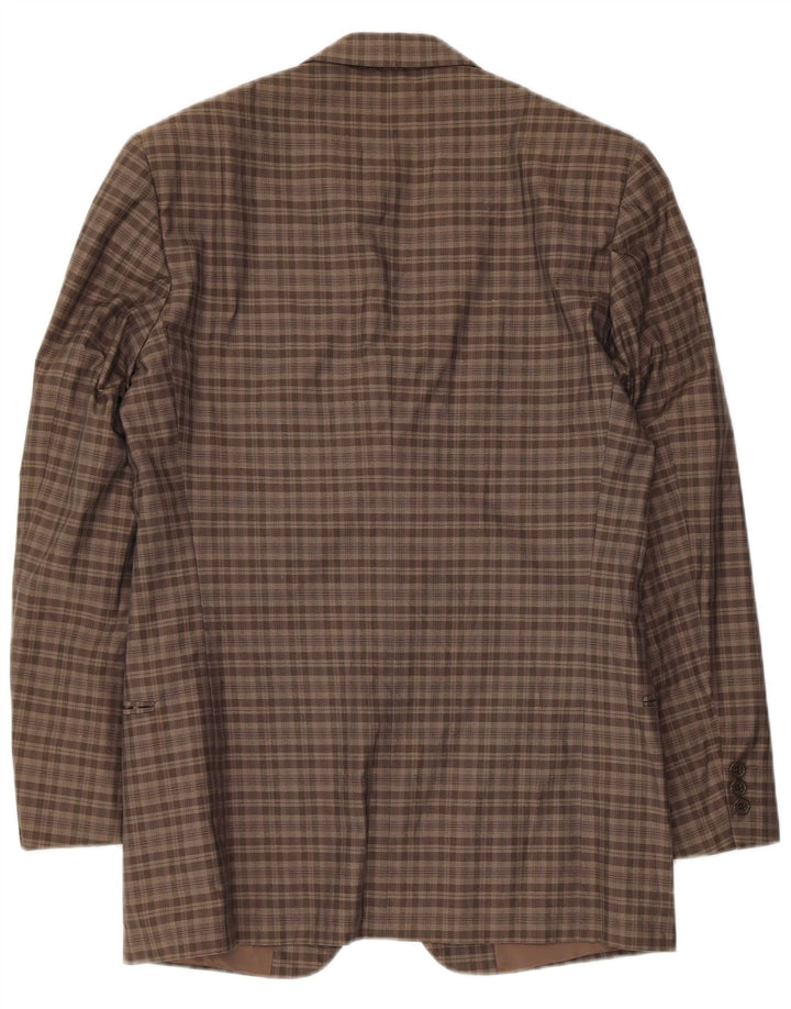 Jaqueta Blazer Masculina Giorgio Armani 2 Botões Reino Unido 34 XS Marrom Xadrez