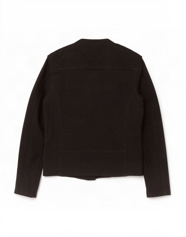 Jaqueta feminina Marks & Spencer Racer UK 8 pequena algodão preto