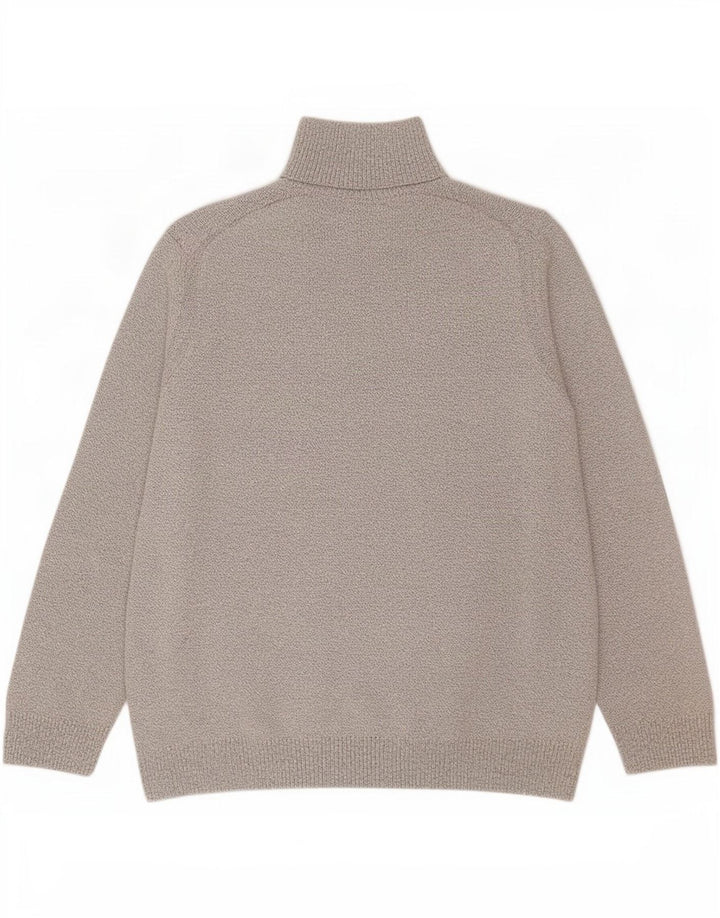 Suéter masculino Marks & Spencer com zíper e gola grande de algodão manchado branco
