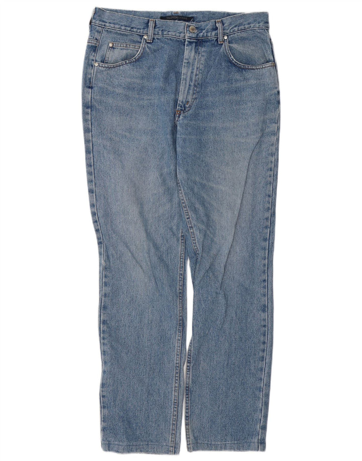 VALENTINO Calça jeans reta masculina W34 L31 algodão azul