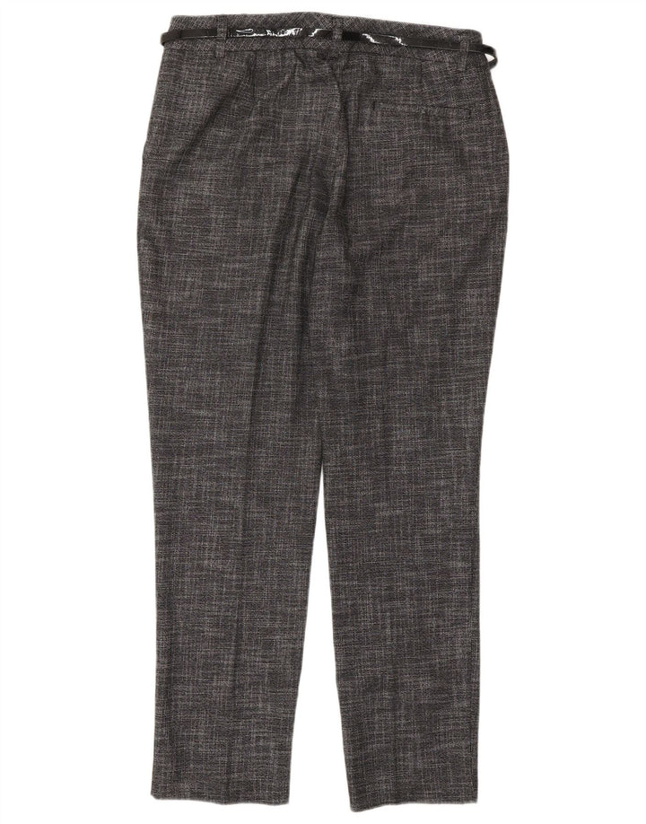 Calça feminina casual curta MONSOON Reino Unido 10 pequena W27 L28 cinza manchada