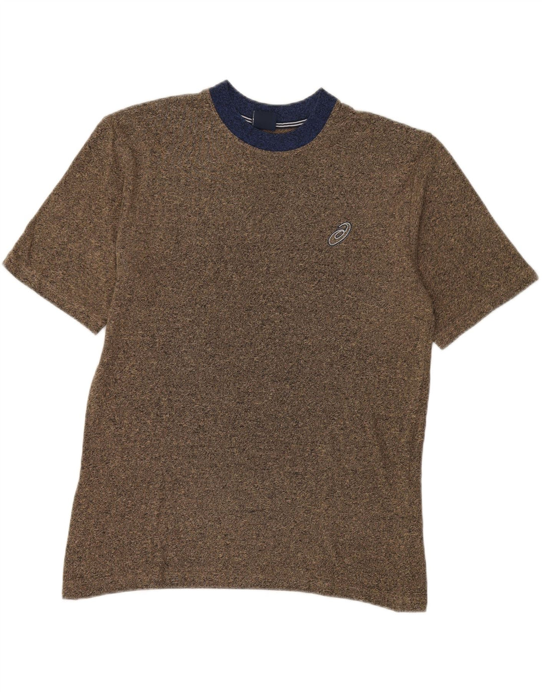 Camiseta masculina ASICS grande algodão colorblock marrom