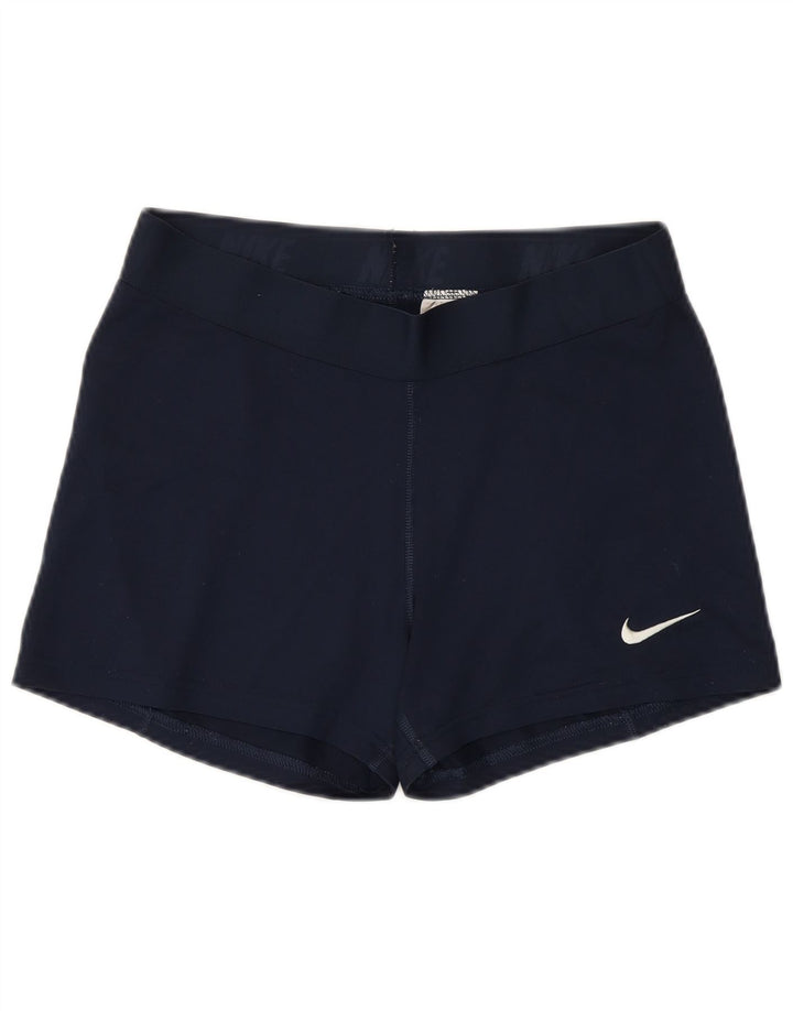 Shorts esportivos femininos NIKE Dri Fit UK 14 grande azul marinho poliéster