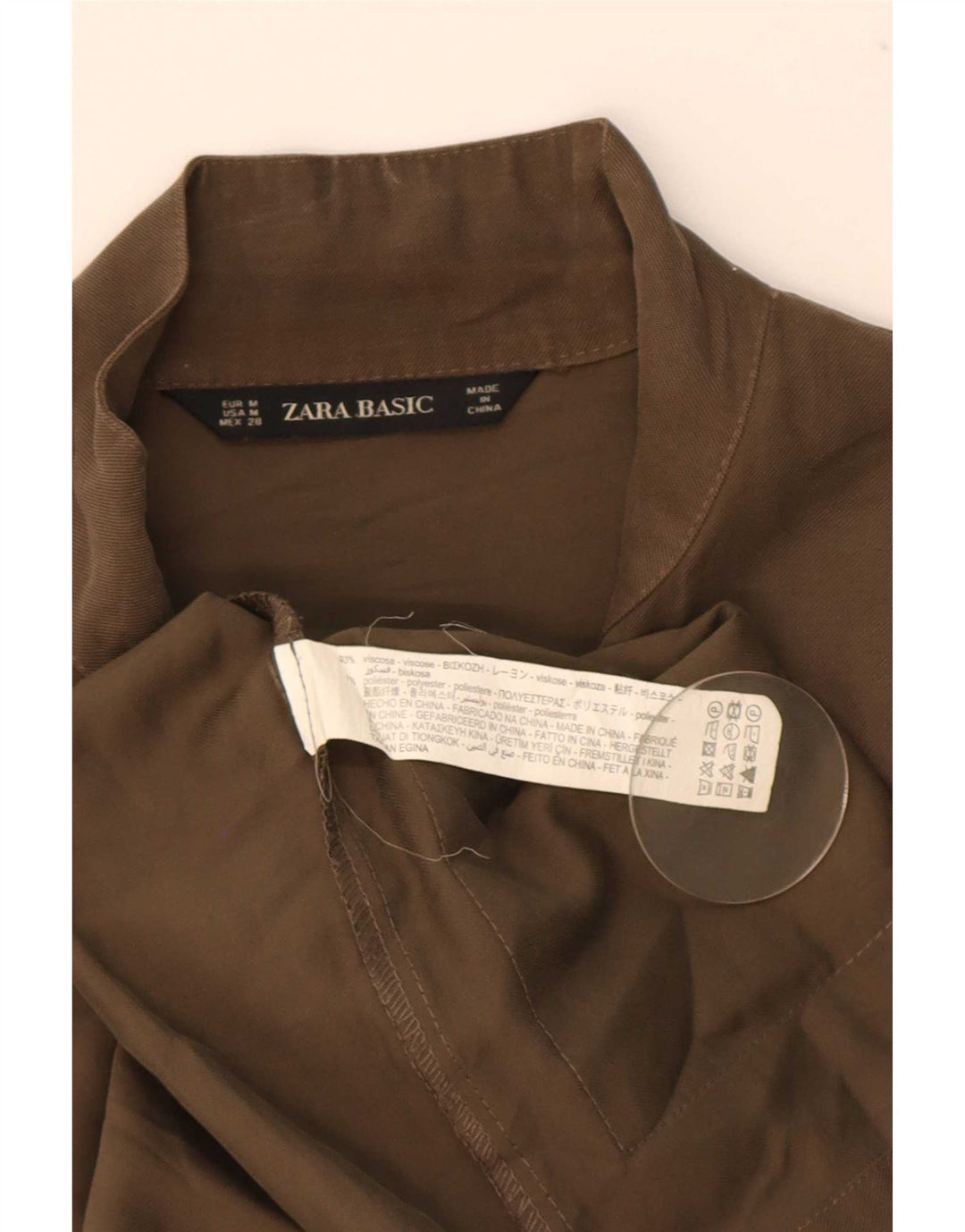 Jaqueta utilitária feminina Zara UK 14 Viscose cáqui médio