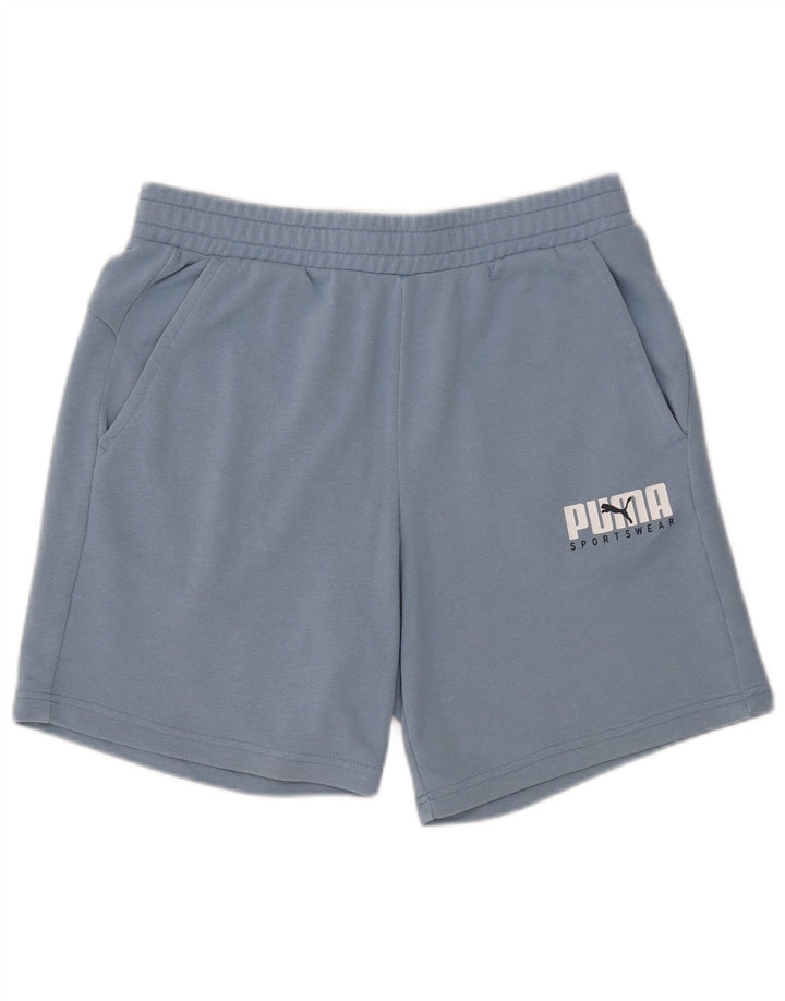 Shorts esportivos gráficos masculinos Puma grande algodão azul