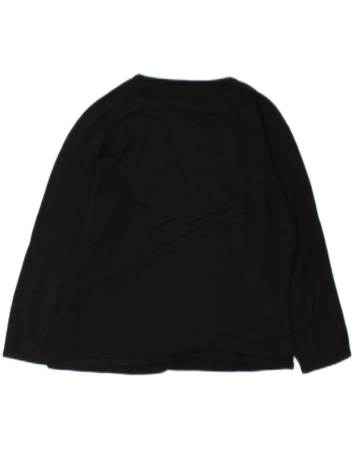 Suéter feminino Marks & Spencer com gola canoa e gola redonda Reino Unido 14 médio preto