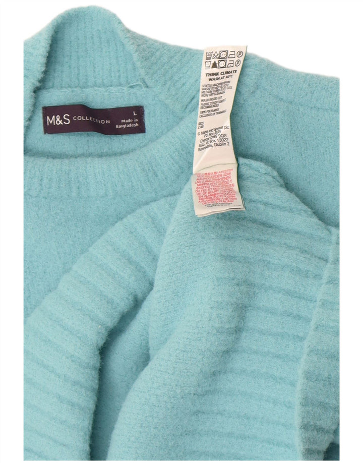 Suéter feminino Marks & Spencer com gola tartaruga Reino Unido 16 grande turquesa