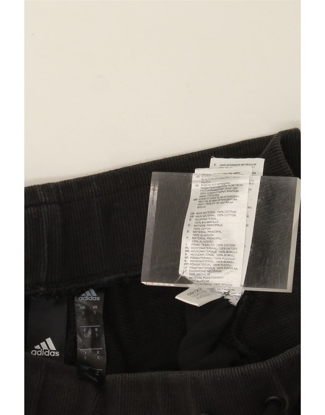 ADIDAS Womens Graphic Tracksuit Calças Joggers Reino Unido 10 Pequeno Algodão Preto