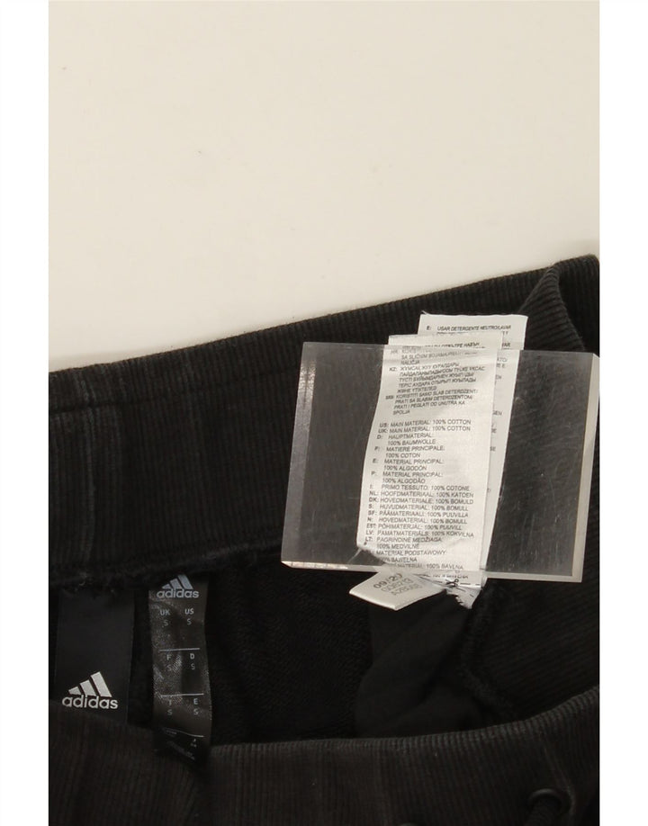 ADIDAS Womens Graphic Tracksuit Calças Joggers Reino Unido 10 Pequeno Algodão Preto