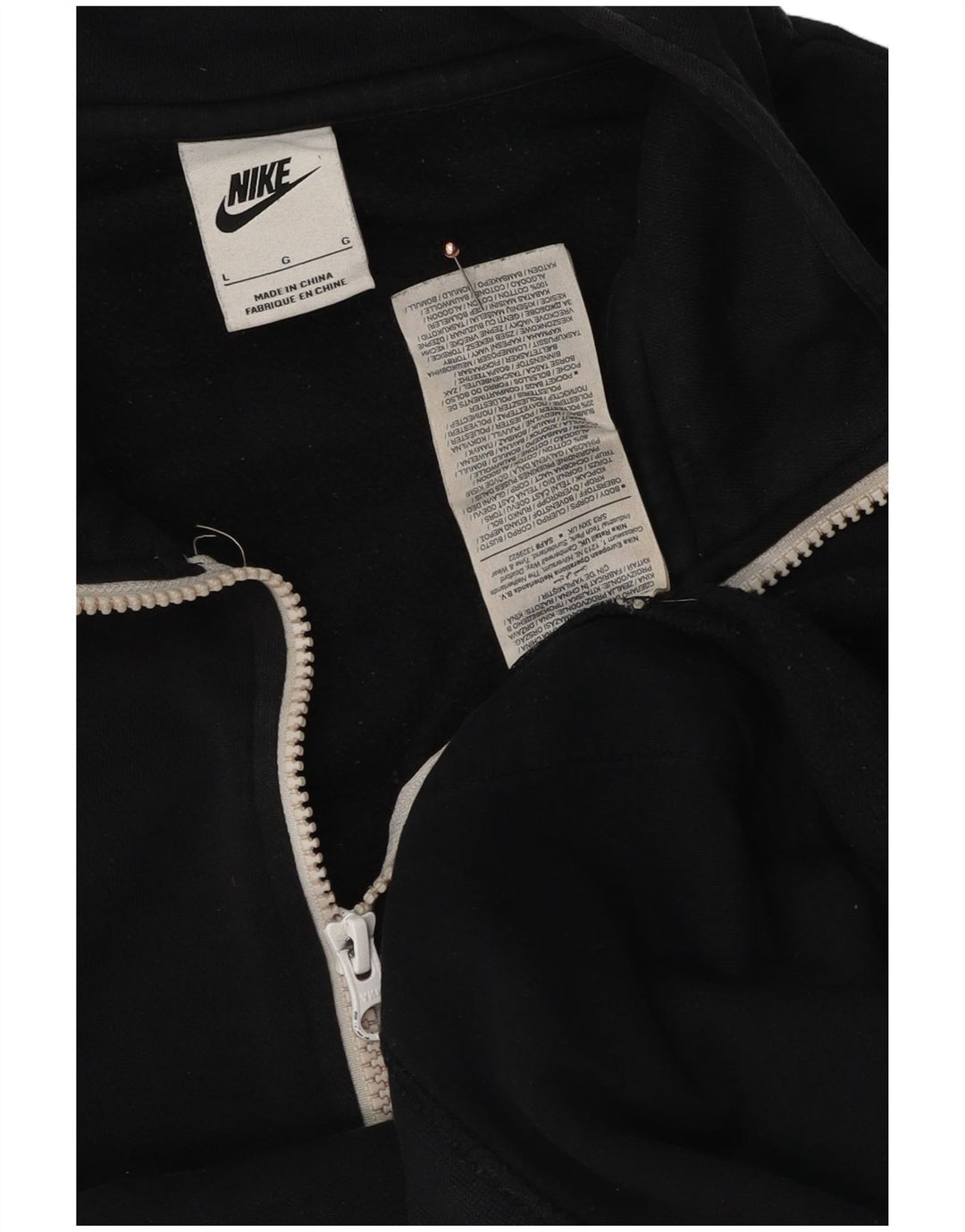 Moletom masculino Nike com zíper e gola alta de algodão preto