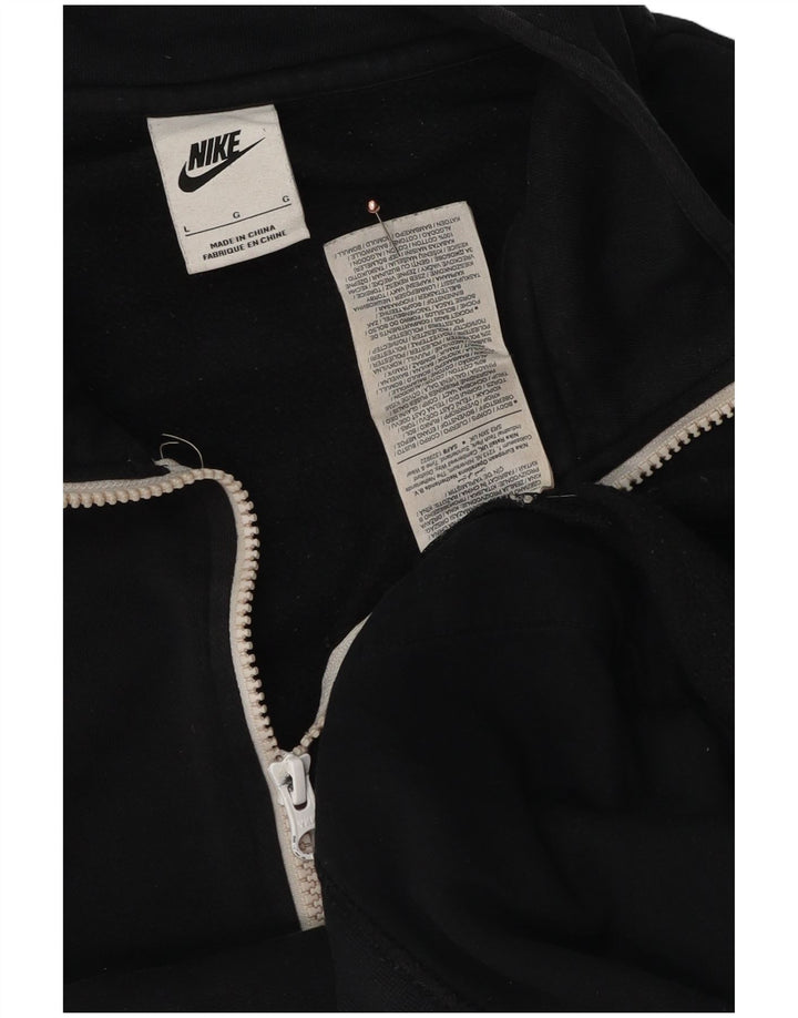 Moletom masculino Nike com zíper e gola alta de algodão preto