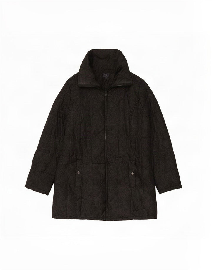 Casaco acolchoado feminino Marks & Spencer UK 14 poliéster cinza médio