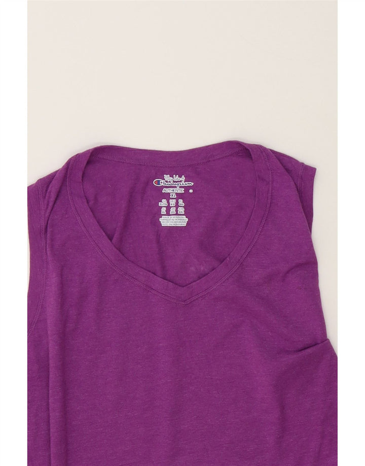 CHAMPION Womens Vest Top UK 18 XL Purple Cotton Vintage Champion and Second-Hand Champion from Messina Hembry 