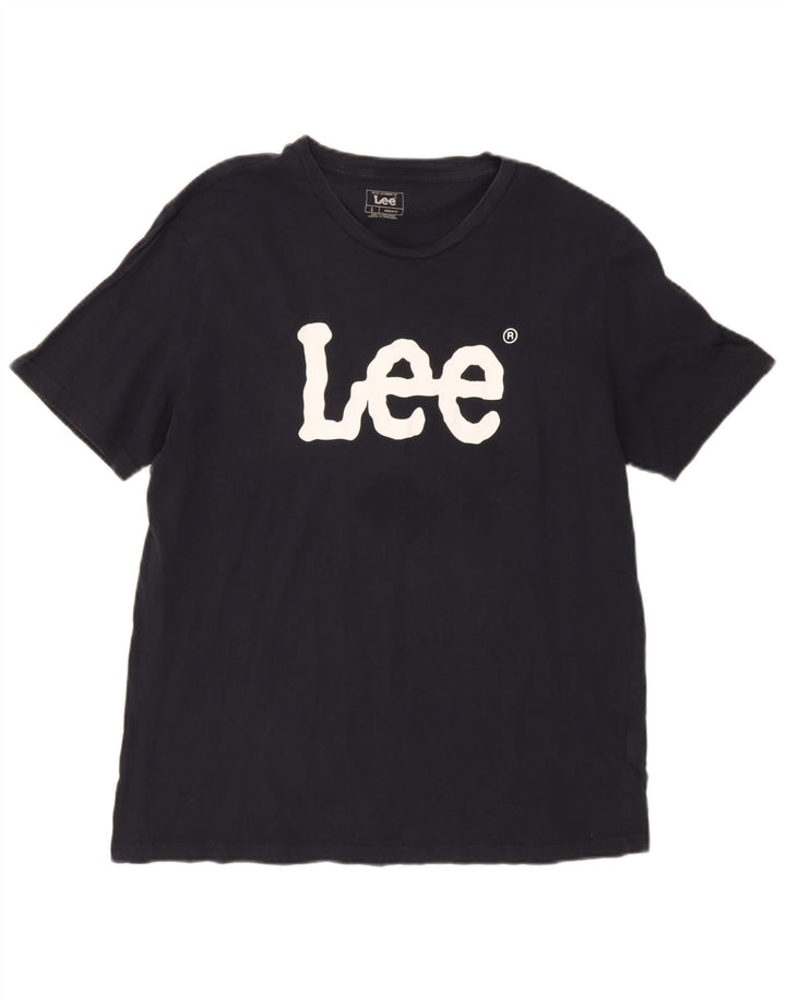 Camiseta masculina Lee com estampa gráfica grande algodão azul marinho