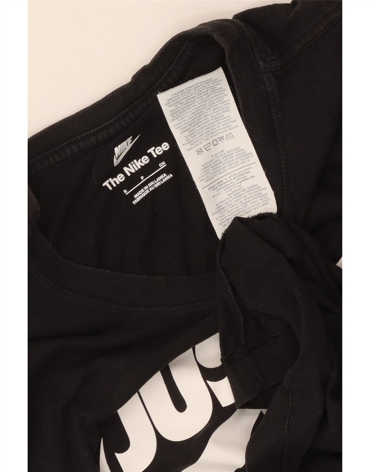 Camiseta Nike masculina gráfica top pequeno algodão preto