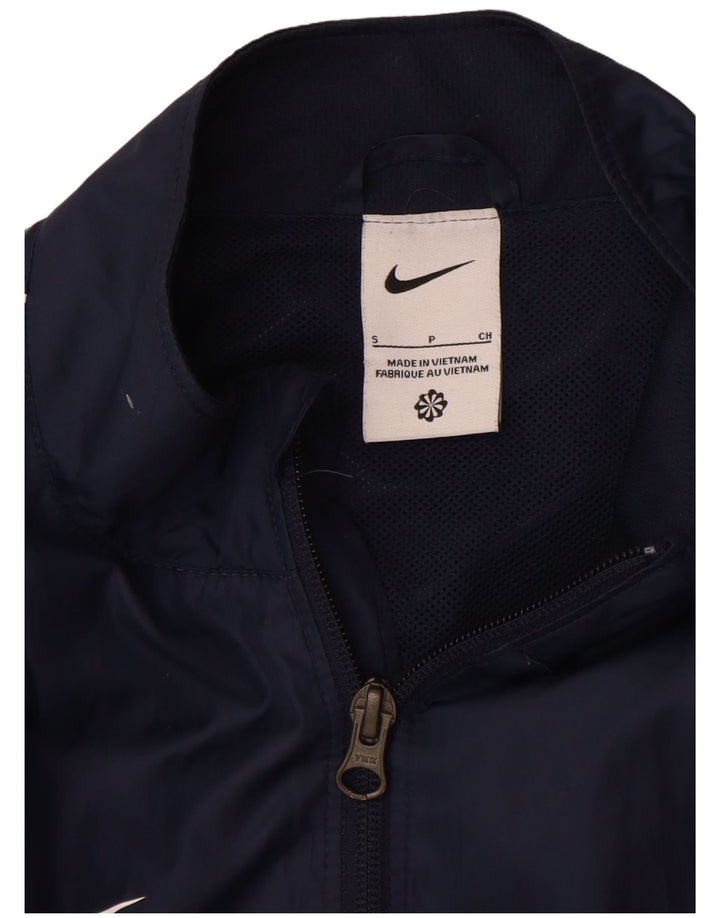 Jaqueta de chuva masculina Nike pequena azul marinho poliéster