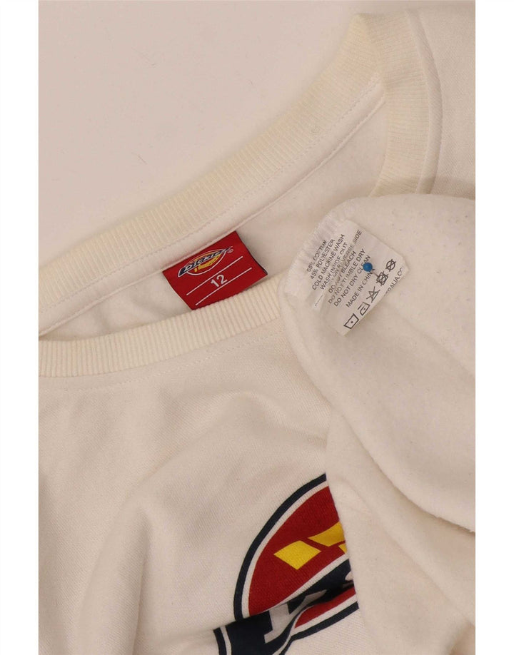 Suéter gráfico Dickies Boys 11-12 anos algodão branco