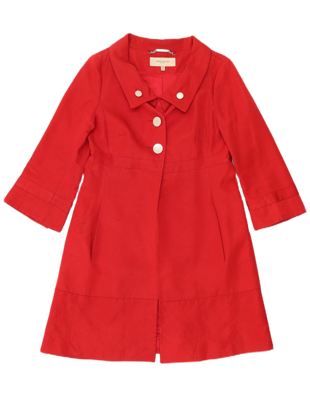Sobretudo feminino KAREN MILLEN manga 3/4 Reino Unido 10 pequeno algodão vermelho