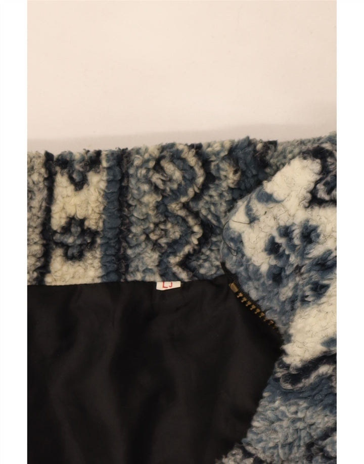 Jaqueta de lã masculina vintage UK 40 grande azul Fair Isle