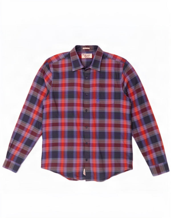 Camisa masculina Penguin Heritage Slim Fit média xadrez multicolorida