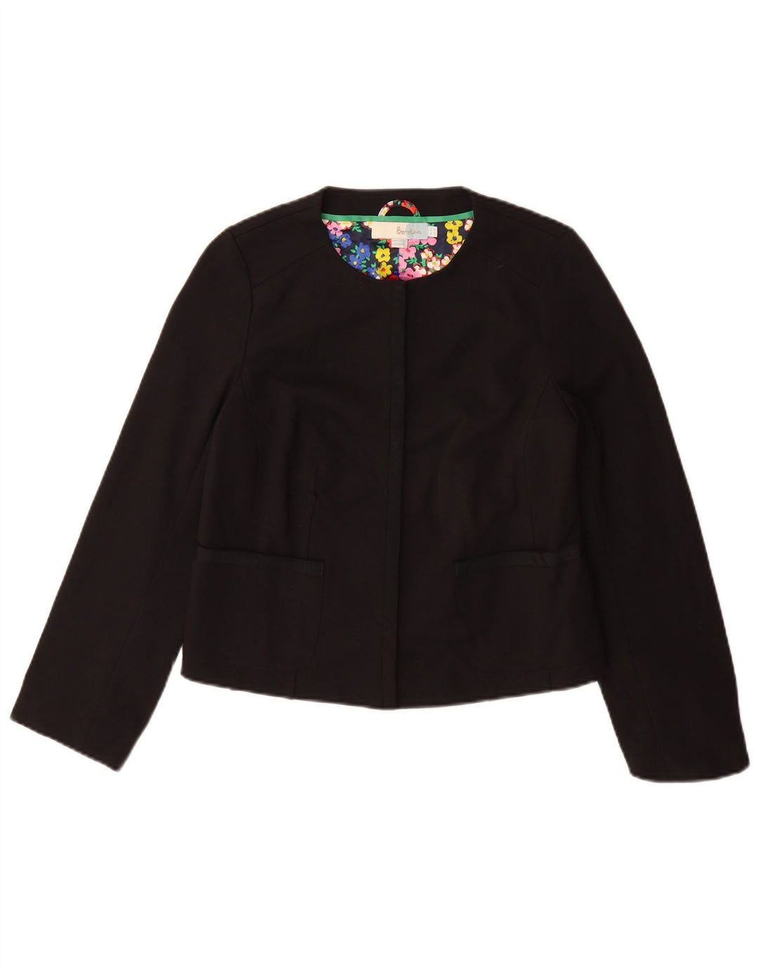 Jaqueta blazer feminina BODEN Reino Unido 10 pequeno algodão preto