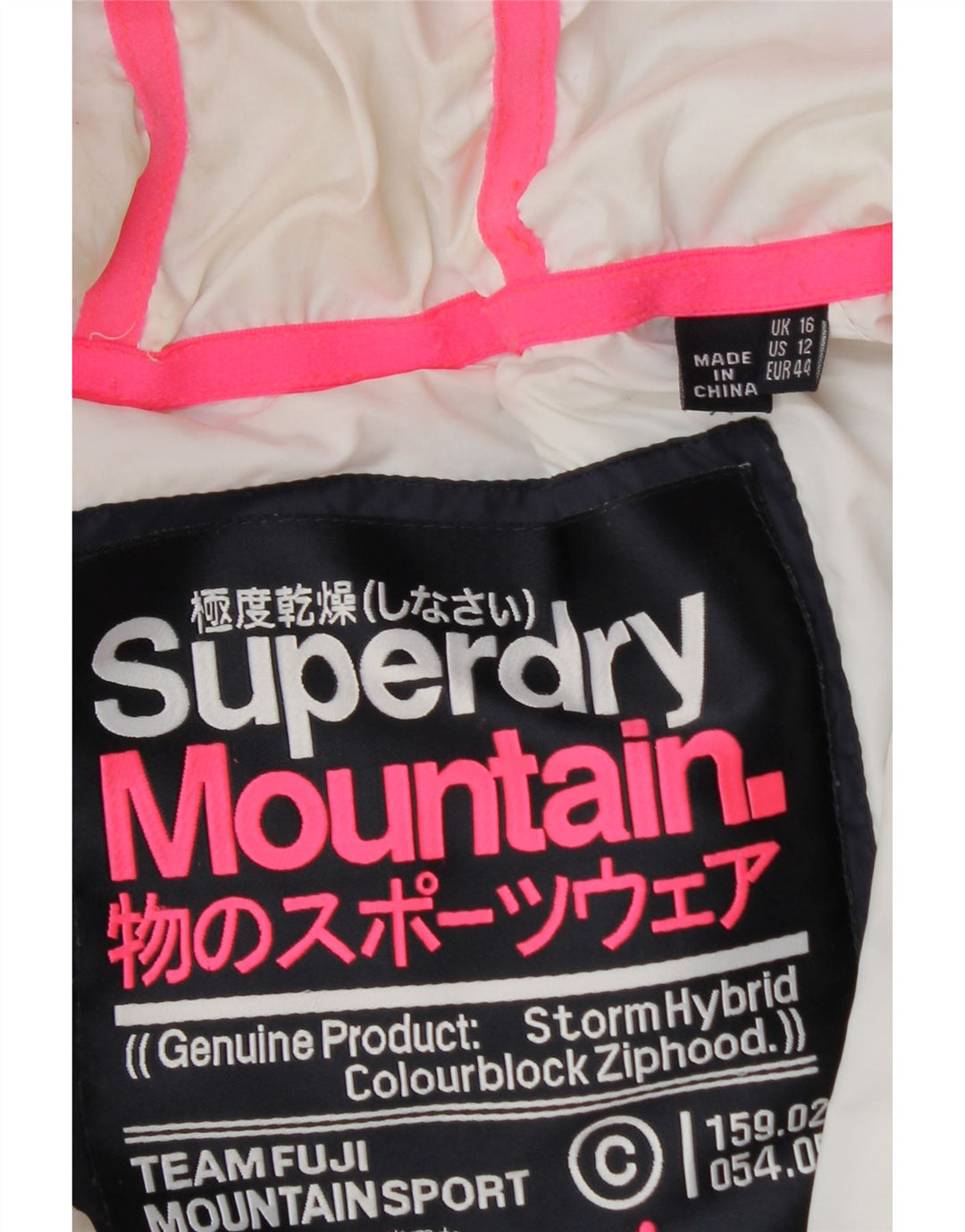 Jaqueta acolchoada com capuz feminina Superdry Reino Unido 16 grande bloco colorido azul marinho